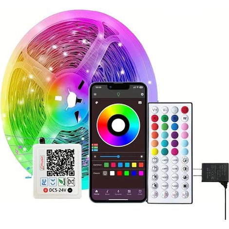Bande LED RGB 10m/20m/30m Contrôle App Télécommande 16M Couleurs Sync Musique Minuterie Déco Intérieur (1/5)