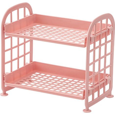 Support Cosmetique - Support 2 Niveaux En Plastique - Pour Maquillage Et Articles De Salle De Bain - 1 Pièce (1/5)