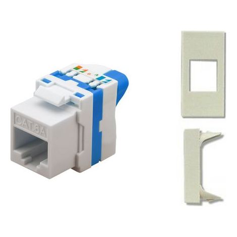 TechLy presa di rete RJ45 UTP CAT.6a tooless + Legrand Mosaic bianca