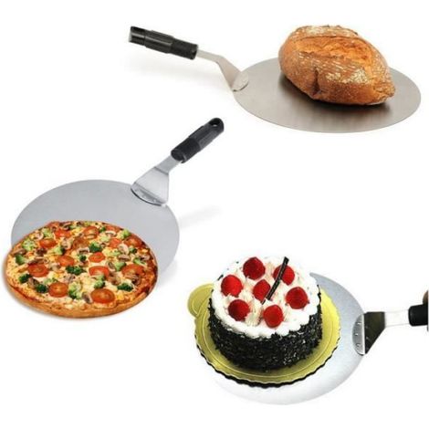 Pelle À Pizza - Acier Inoxydable Comestible - Poignée Antidérapante En ABS TPR - Pour Pizzas Tartes Et Gâteaux Jusqu'à 25 Cm - 1 Pièce (1/4)