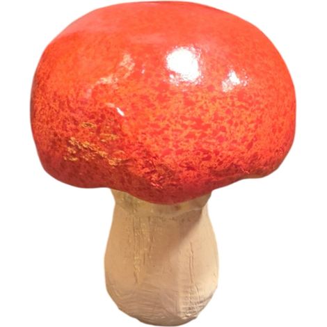 Dekofigur Pilz 20 x 15 cm orange/creme