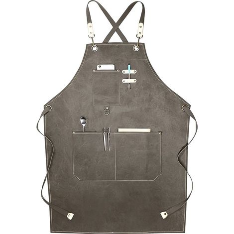 Delantal de trabajo resistente, 1 pieza, Correas de hombro ajustables, Impermeable y resistente al aceite, panadero, tatuador, barman, pintor (1/5)