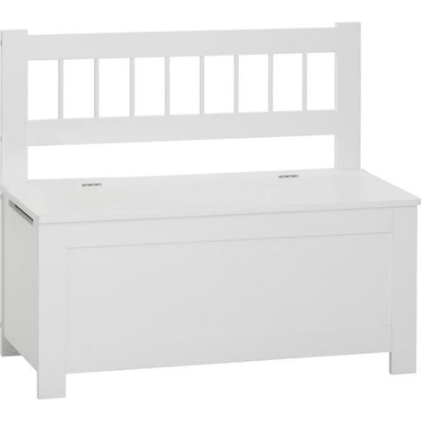 Banc de Rangement pour Enfant Vlad 74cm Blanc (1/4)