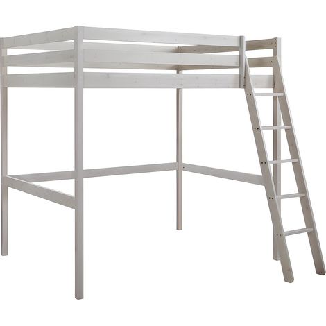 Letto a soppalco 140x190 cm in Pino massello sbiancato - GEDEON (1/4)