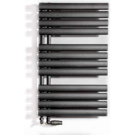 Badheizkörper LUXRAD Flag bis 816 x 500 mm mattschwarze Seite.