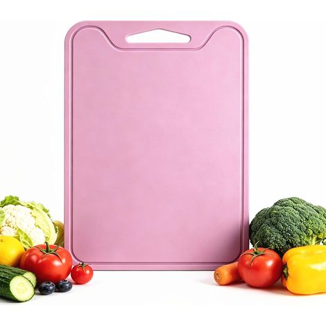 Planche à Découper en Silicone Alimentaire, Flexible Antidérapante avec Rainure à Jus et Trou de Suspension, Légère et Facile à Nettoyer 29,6x21,8cm (Violet foncé, 29.6  21.8cm) (1/5)