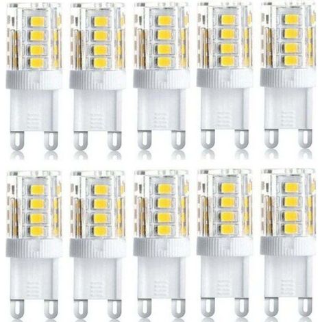 Lot de 10 spots LED décoratifs, ampoules LED G9, 5 W blanc chaud/blanc froid, ampoules LED à économie d'énergie, remplacement d'ampoules halogènes, 230 V CA, non dimmables (1/4)