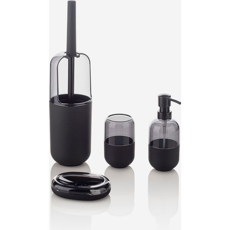 Set accessori bagno 4 pezzi in abs e gomma Idra