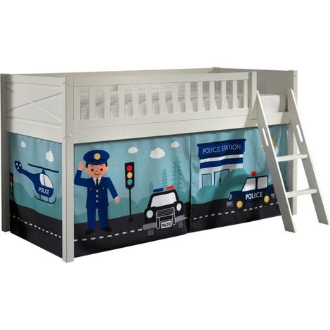 Lit Enfant Tente "Scott Police" 90x200cm Blanc (1/5)