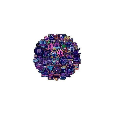 [50 Stück] Neon-Graffiti-Vinylaufkleber, Neon-Aufkleber-Set A-Crezuo