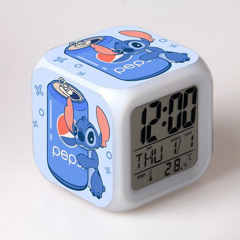 ZOLGINAH Petite Taille 3inch 8 cm,Stitch,Anime, Réveils numériques LED pour beb,Décoration de Chambre pour Les Enfants-04 (1/5)