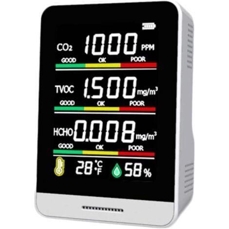 Détecteur de CO2, outil de détection d'humidité de la température, bureau intelligent, intérieur, extérieur, haute précision, détection rapide, outil de détection polyvalent