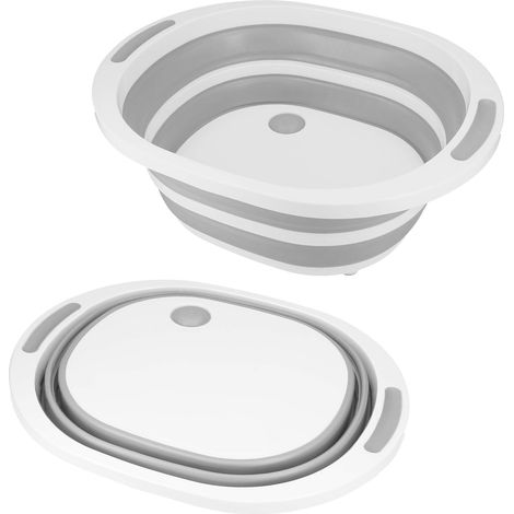 1 Évier pliable, capacité 6 L, pour camping et caravane, bol en plastique, panier à linge (1/4)