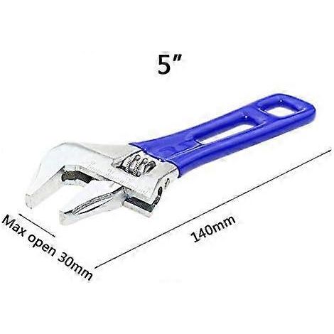 Clé à molette réglable Tool 140 mm, légère, compacte, flexible, mâchoire large, outil à main courte (capacité de la mâchoire 30 mm) (1/3)