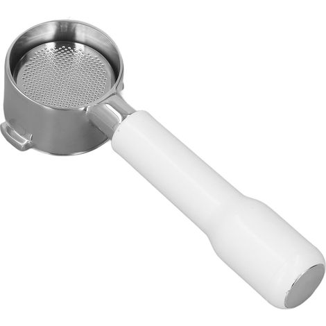 Porte-filtre à café sans fond, 51 mm, 2 oreilles, compatible avec la cafetière ECO310, modèle C2, en plastique blanc. (1/5)