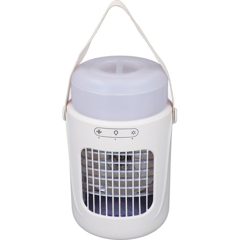 Ventilateur climatiseur portable à 3 vitesses, éclairage LED 7 couleurs, minuterie 6 h, rafraîchisseur d'air par évaporation, brumisateur de bureau pour chambre ou bureau. (1/5)