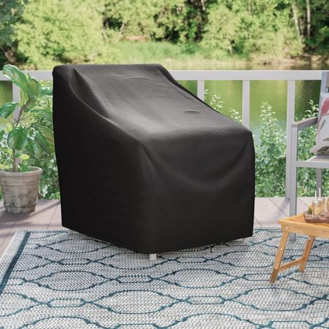Furniture Outdoor Products Housse de chaise en tissu Oxford Housse de chaise de patio anti-poussière Housse de chaise (noir)