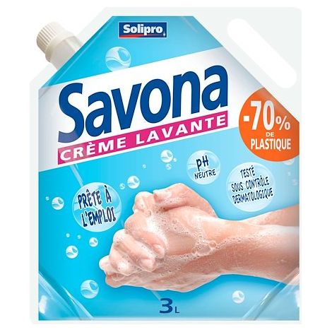 Recharge crème lavante Solipro Savona - Éco-recharge de 3 litres