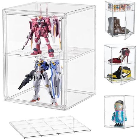 Vitrine en transparent - Vitrine pour Collection, Boîte de Présentation Transparent pour Figurines d'action, Mini Figurines, Objets de Collection, DIY Protection anti-poussière (40x30x25cm) (1/5)