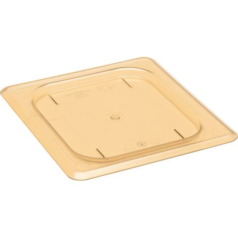 Couvercle plat GN 1/6 - Haute température - 16.2 x 17.6 cm - Ambre - Lot de 6 - Cambro