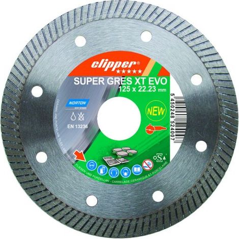 Norton-Clipper Disco amolador de diamante modelo 125 mm gris plateado