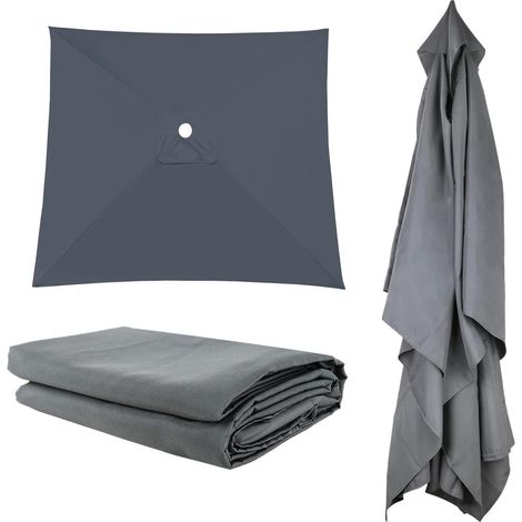 1 - Toile De Remplacement - Parasol Rectangulaire - Protection UV Et Imperméable - Pour Jardin Terrasse Piscine - Gris - 200x200cm (1/5)