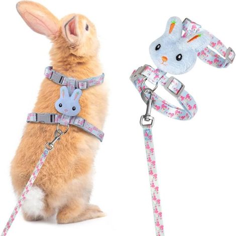 Adjustable Dwarf Rabbit Harness Leash for Rabbits Vest Kitten Harness,Cat Harness Rabbit Accessories,Harnesses and Leashes for Small Pets,Cat,Hamster,Puppy,Pigs