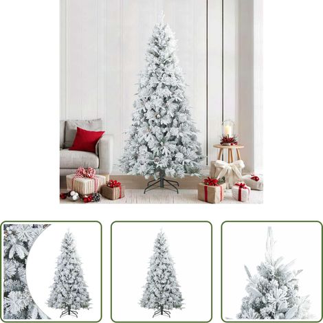 Weihnachtsbaum - Künstlicher Scharnier-Weihnachtsbaum schneebedeckt Weiß 240 cm (1/5)