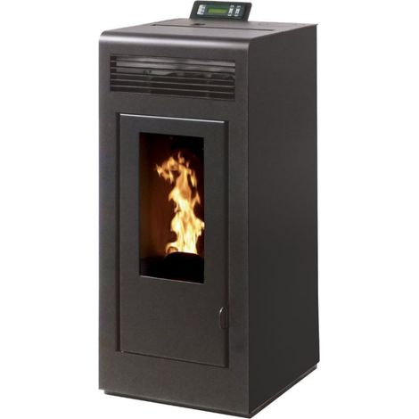 Interstoves – Poêle à granulés étanche MARINA 11 – Rendement 96,30% – Autonomie 24h – Sortie fumées par le dessus – Installation proche du mur 5cm