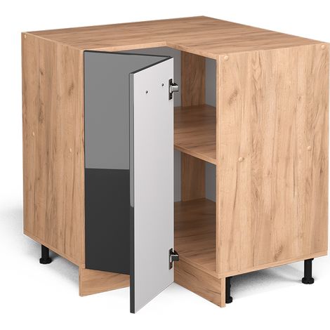 Mobile ad angolo cucina R-Line, Antracite lucido, 75.6 cm senza piano di lavoro, Vicco (1/4)