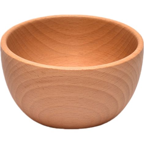 Saladier rond en bois de hêtre à fond plat capacité environ 225 ml 10 x 5,5 cm petit bol pour fruits noix desserts et collations couleur bois naturel (1/5)