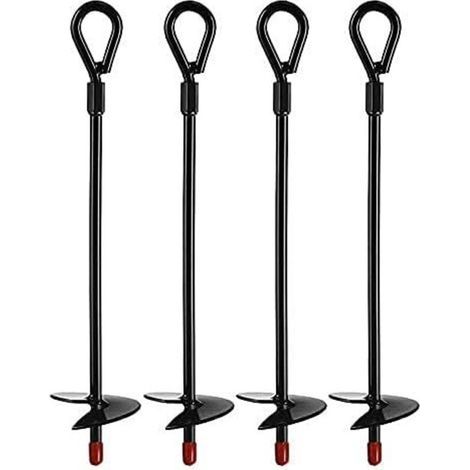 Ancrage Au Sol, Abris Robustes pour Tarières de 38cm, Ancrage Au Sol pour Trampoline (4 pcs)- (1/5)
