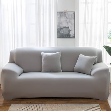Gris Housse de Canapé Extensible 3 Places Revêtement de Canapé avec Accoudoirs Universel Lavable Antidérapante Élastique Couverture de Canapé (1/5)