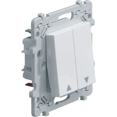 Hager – Double interrupteur volet roulant encastré – Commande double va-et-vient – Polycarbonate blanc – Installation simple et rapide (1/5)