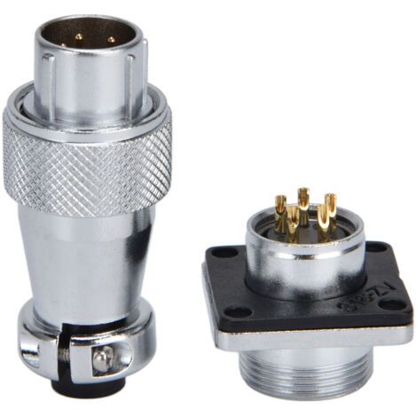 Connecteur mâle/femelle étanche aéronautique WS16 500V, fiche robuste pour applications électriques industrielles. (1/5)