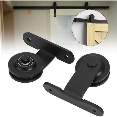 1 paire de quincaillerie pour rail de suspension et roulettes de porte coulissante de serre agricole pour porte de grange (1/5)