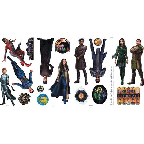 Stickers repositionnables Marvel Eternals 7 personnages et déco - 22 x 43 cm (1/5)