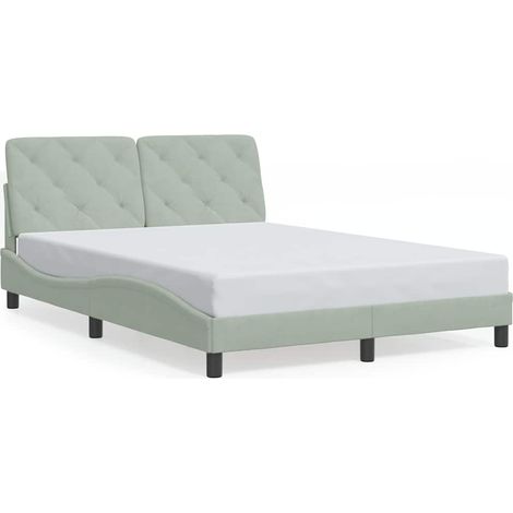 Maison Exclusive - Estructura de cama sin colchón terciopelo gris (1/5)