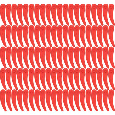 100 pièces Lames de coupe en plastique pour tondeuse Bosch L83, accessoire de rechange (Rouge) (1/5)