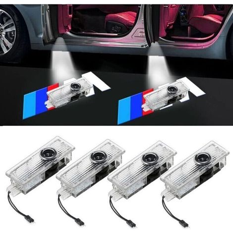 Lot de 4 projecteurs LED pour éclairage de porte de voiture – projection de logo personnalisable – compatible avec modèles BMW Série 1 à 7 et X1 à X7 (1/5)