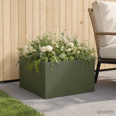 vidaXL Macetero de Jardín Verde oliva 40 x 40 x 30 cm (1/5)