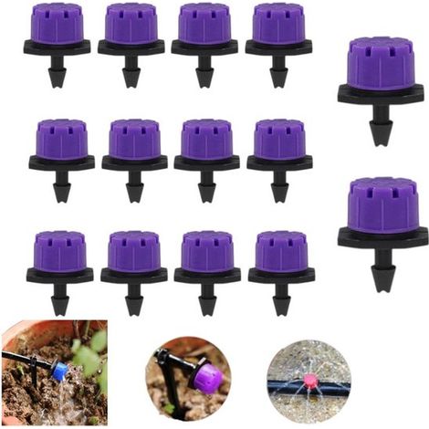 14 pièces - Arroseur goutte à goutte réglable - Goutteur à huit trous - violet - Matériel d'irrigation de jardin - Goutteur pour arbres fruitiers - Goutteur à 8 trous (1/5)