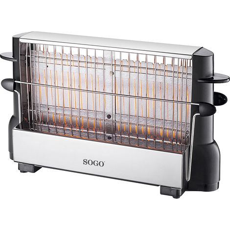 Elektrischer Toaster 700W für bis zu 4 Scheiben, mit vertikalen Heizelementen und einseitiger Toastfunktion (1/3)