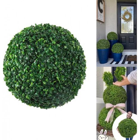 Plante artificielle - Boule de buis - Plante artificielle - Fausse plante - 18 cm - Verte - TOPIORB (1/5)