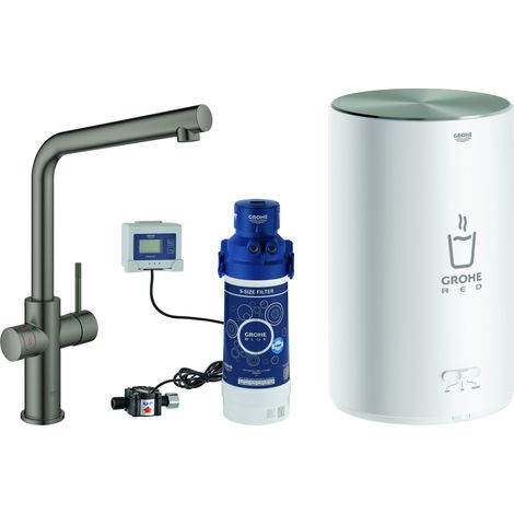 Set monomando de fregadero Grohe Red Duo, 221mm de alcance, caños (1/4)