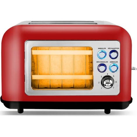 TOASTEO GLAS ROTER Retro-Toaster mit Sichtfenster (1/3)