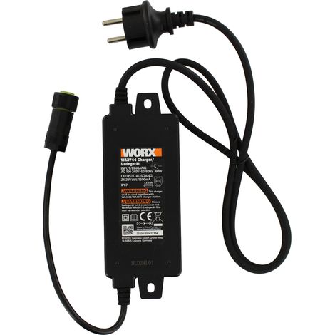 Transformador de alimentación para estación de carga (100-240V, 24-28V, 50W) para robots cortacésped Worx, modelos WG757E, WR143E, WR1