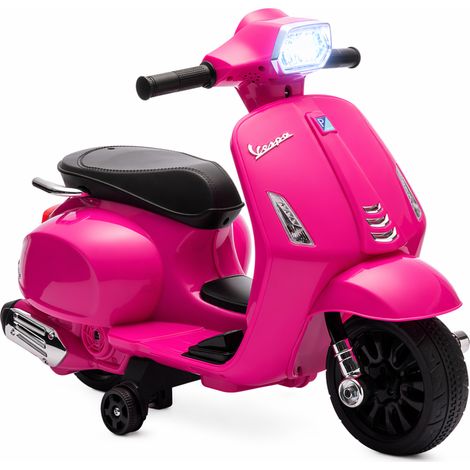 Moto électrique pour enfants de 2 à 4 ans avec batterie 6V, phare, klaxon et petites roues - Rose (1/5)