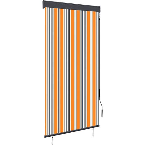 vidaXL Store roulant d'extérieur 80x250 cm Jaune et bleu (1/5)
