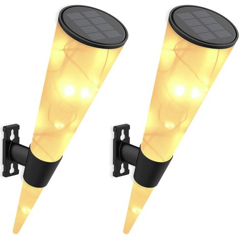 MIMOSON-2 jeux Lampe Solaire Exterieur étanche Sans fil Applique Murale Decoration Eclairage Lumière Blanche Chaude et Brillante Jardin Led Lampadaire Deco Terrasse (1/5)